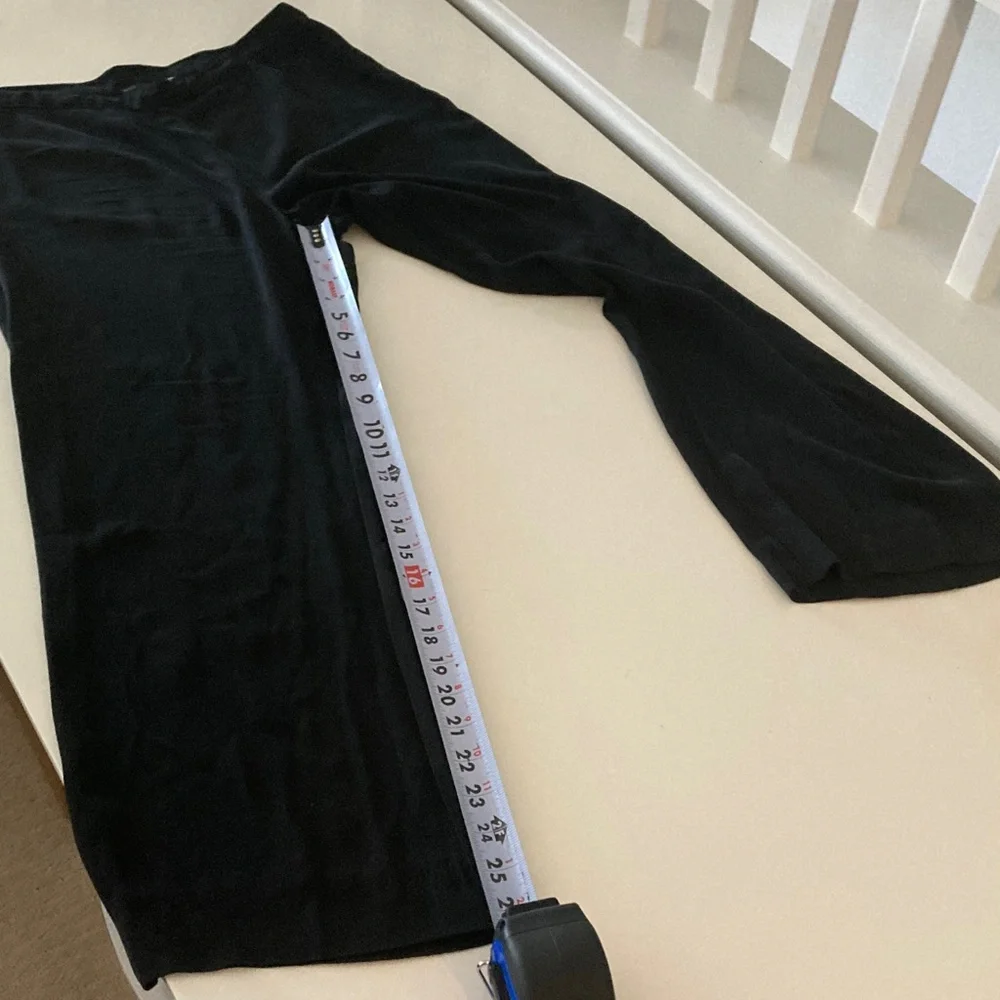 Eileen Fisher 100% Silk Crepe Black Side Zip Trouser Pants Size 8 Petite
